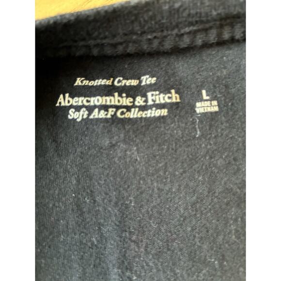 Y2K Abercrombie Fitch Black T Shirt Tie Front SOFT AF Tee Whimsygoth Whitchy L - Picture 6 of 12